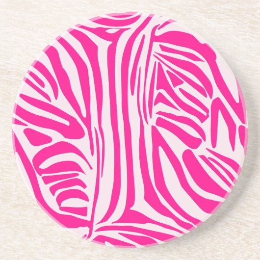Rosa Zebra Getränkeuntersetzer (Vorne)