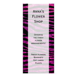 Rosa Zebra, Glitzer Zebra, Zebra Print, Streifen Werbekarte