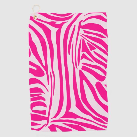 Rosa Zebra Golfhandtuch (Vorderseite)