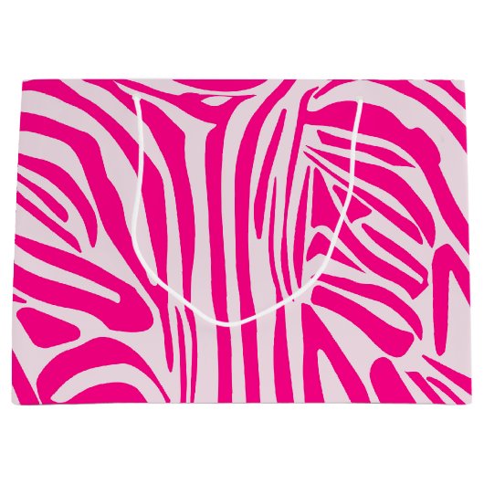 Rosa Zebra Große Geschenktüte (Vorderseite)