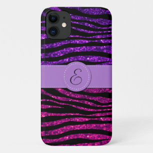 Rosa Zebra, grünes Zebra, Glitzer Zebra, Monogramm Case-Mate iPhone Hülle