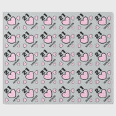 Rosa Zebra HERZEN moderner 21. Geburtstag V03N1A Geschenkpapier (Flach)