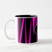 Rosa Zebra-Initialen-mit Monogramm Kaffee-Tasse Zweifarbige Tasse (Links)