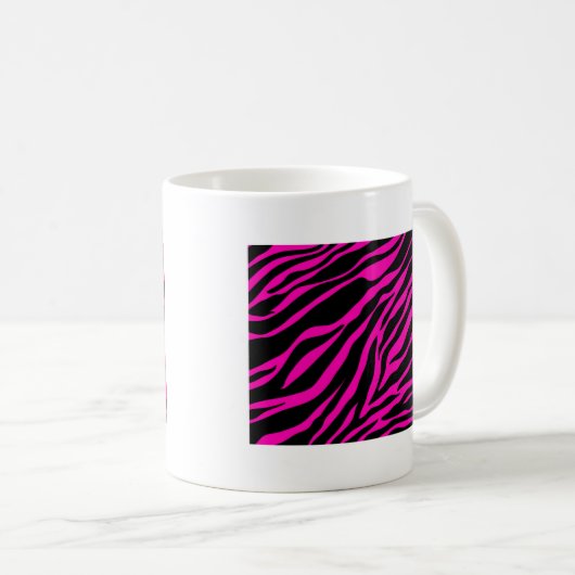 Rosa Zebra Kaffeetasse (VorderseiteRechts)