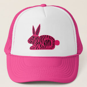 Rosa Zebra-Kaninchen Truckerkappe