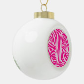 Rosa Zebra Keramik Kugel-Ornament (Links)