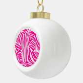 Rosa Zebra Keramik Kugel-Ornament (Rechts)