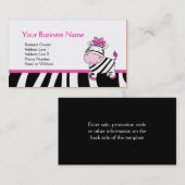 Rosa Zebra-kundengerechte Visitenkarte-Schablone Visitenkarte (Vorne/Hinten)