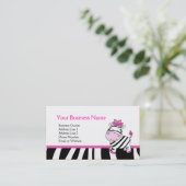 Rosa Zebra-kundengerechte Visitenkarte-Schablone Visitenkarte (Stehend Vorderseite)