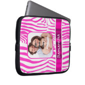 Rosa Zebra Laptopschutzhülle (Vorne Rechts)