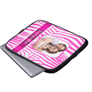 Rosa Zebra Laptopschutzhülle