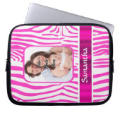 Rosa Zebra Laptopschutzhülle (Vorderseite)
