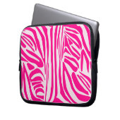 Rosa Zebra Laptopschutzhülle (Vorderseite Links)