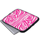 Rosa Zebra Laptopschutzhülle (Vorne Knopf)