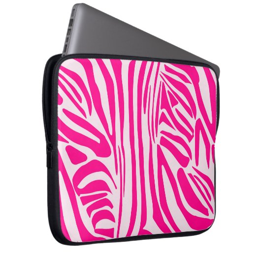 Rosa Zebra Laptopschutzhülle (Vorne Rechts)