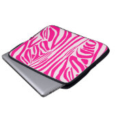 Rosa Zebra Laptopschutzhülle (Vorne Knopf)