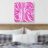 Rosa Zebra Leinwanddruck (Insitu (Schlafzimmer))
