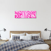 Rosa Zebra Leinwanddruck (Insitu (Schlafzimmer))
