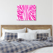 Rosa Zebra Leinwanddruck (Insitu (Schlafzimmer))