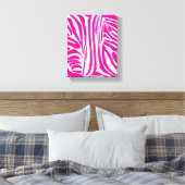 Rosa Zebra Leinwanddruck (Insitu (Schlafzimmer))