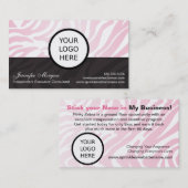 Rosa Zebra-Logo Visitenkarte (Vorne/Hinten)
