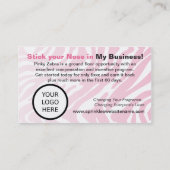 Rosa Zebra-Logo Visitenkarte (Rückseite)