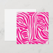 Rosa Zebra Menükarte (Vorne/Hinten)