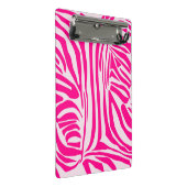 Rosa Zebra Mini Klemmbrett (Schrägansicht)
