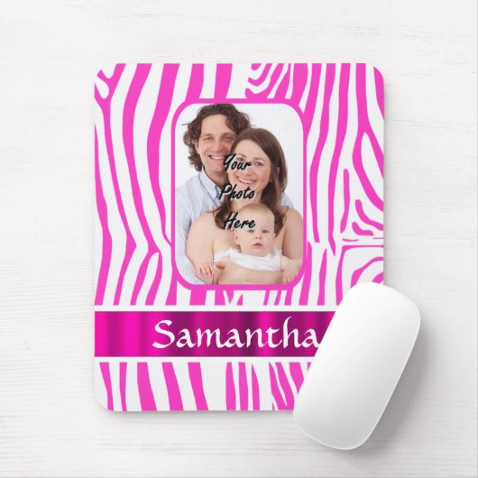 Rosa Zebra Mousepad (Mit Mouse)