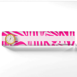 Rosa Zebra Namensplakette