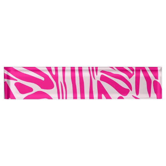 Rosa Zebra Namensplakette (Vorderseite)