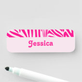 Rosa Zebra Namensschild (Beispiel)