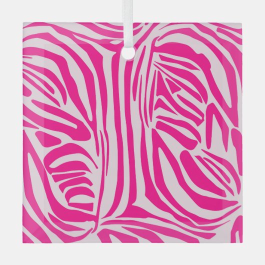 Rosa Zebra Ornament Aus Glas (Vorderseite)