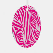 Rosa Zebra Ornament Aus Metall (Vorderseite Rechts)