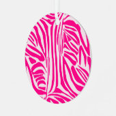 Rosa Zebra Ornament Aus Metall (Vorderseite links)