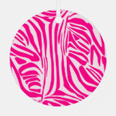 Rosa Zebra Ornament Aus Metall (Rückseite)