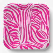 Rosa Zebra Pappteller (Vorderseite)