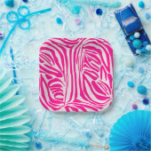 Rosa Zebra Pappteller (Party)