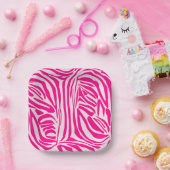 Rosa Zebra Pappteller (Party)