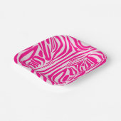 Rosa Zebra Pappteller (Gewinkelt)