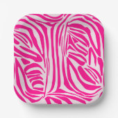 Rosa Zebra Pappteller (Vorderseite)