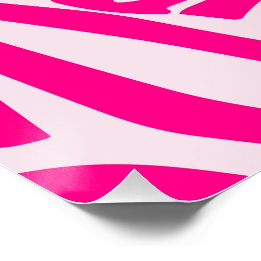 Rosa Zebra Poster (Ecke)