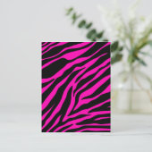 Rosa Zebra Postkarte (Stehend Vorderseite)
