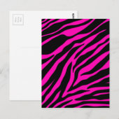 Rosa Zebra Postkarte (Vorne/Hinten)
