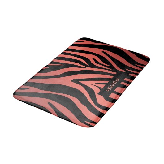 Rosa Zebra Print Badematte (Schrägansicht)