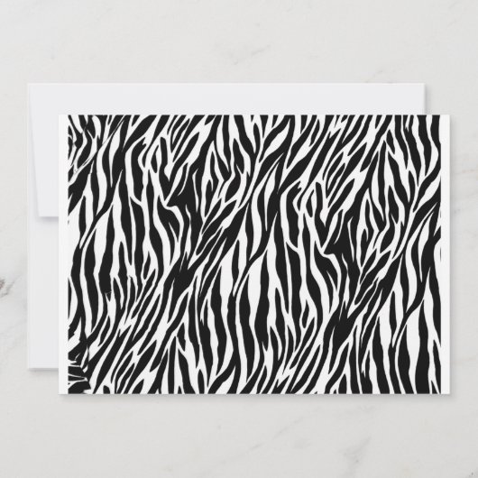 Rosa Zebra Print Einladung (Rückseite)
