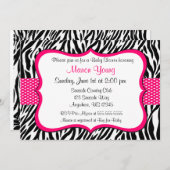 Rosa Zebra Print Einladung (Vorne/Hinten)