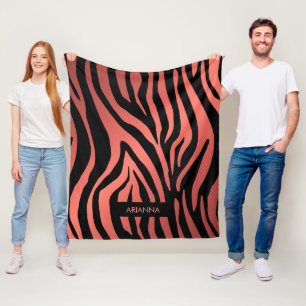 Rosa Zebra Print Fleecedecke