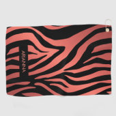 Rosa Zebra Print Golfhandtuch (Horizontal)