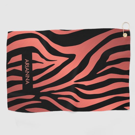 Rosa Zebra Print Golfhandtuch (Horizontal)